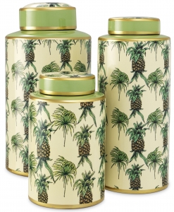 Набор из трёх декоративных ваз Pineapple 21X21X40 / 16X16X37 / 16X16X26 CM