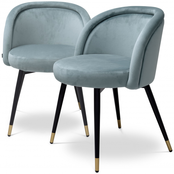 Комплект из двух стульев Chloe 58X58X77 / 58X58X77 CM голубого цвета 1