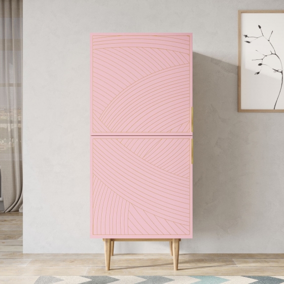 Вертикальный комод Line 60X45X140 CM pink 4