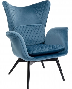 Кресло бархатное Tudor 78X80X100 CM синего цвета
