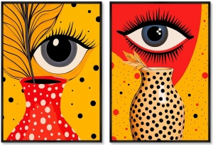 Набор из двух постеров на холсте Vase and Eyes 75X105 / 75X105 CM