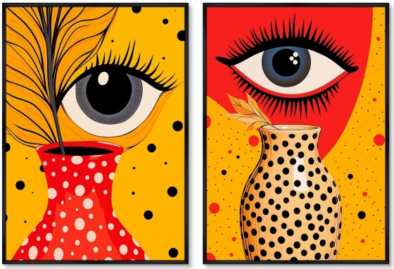 Набор из двух постеров на холсте Vase and Eyes 75X105 / 75X105 CM 1