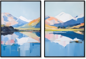 Набор из двух постеров на холсте Landscape collection The Reflection 75X105 / 75X105 CM