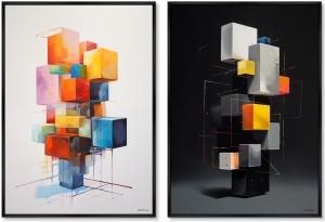 Набор из двух постеров на холсте Disassembled colors 75X105 / 75X105 CM