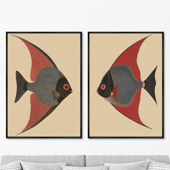 Набор из двух постеров на холсте Angel Fish 75X105 / 75X105 CM 8