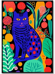 Постер на холсте Kitties in flowers 75X105 CM