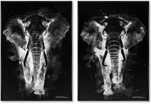 Набор из двух постеров на холсте Walking elephants 75X105 / 75X105 CM