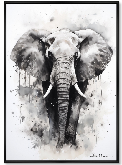 Постер на холсте Walking elephants 75X105 CM 1