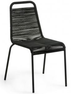 Стильный штабелируемый стул Lambton 56X59X84 CM чёрного цвета