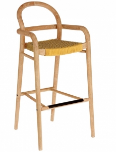 Барный стул из эвкалипта Sheryl 54X56X110 CM жёлтого цвета