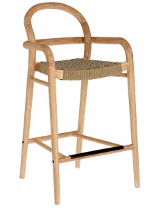 Полубарный стул из эвкалипта Sheryl 54X52X100 CM бежевого цвета