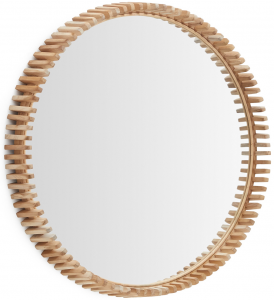 Круглое зеркало в раме из тика Polke Ø80 CM
