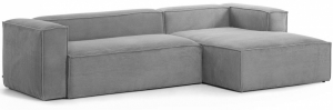 Трёхместный угловой диван Blok 300X174X69 CM серого цвета