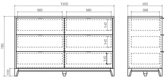 Комод Case 130X45X78 CM 7