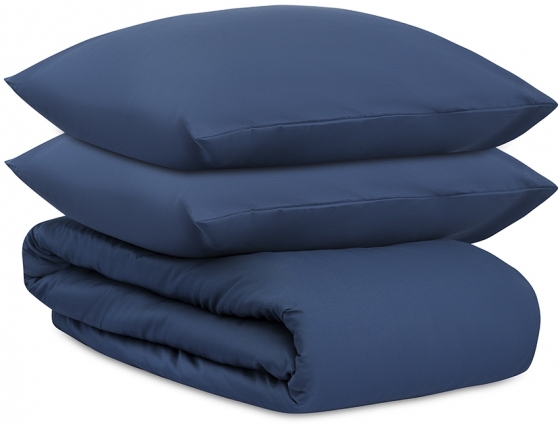 Комплект постельного белья из сатина Essential 150X200 CM тёмно-синего цвета 1