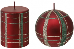 Набор из двух декоративных свечей Festive Classics 7X7X8 / 7X7X10 CM